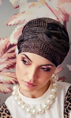 Amber Boho Turban - Black 'n' Gold Headwear by Christine