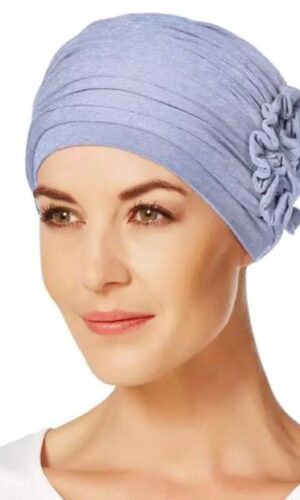 Lotus Turban - Light Blue Melange Headwear by Christine