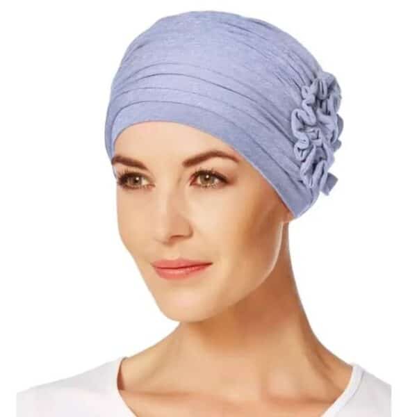 Lotus Turban - Light Blue Melange Headwear by Christine